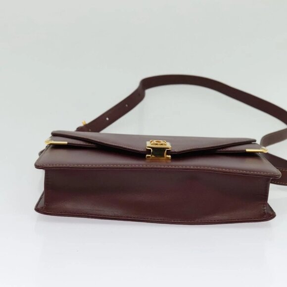 CARTIER Must Line Shoulder Bag Leather Bordeaux Gold Auth - Picture 6 of 16